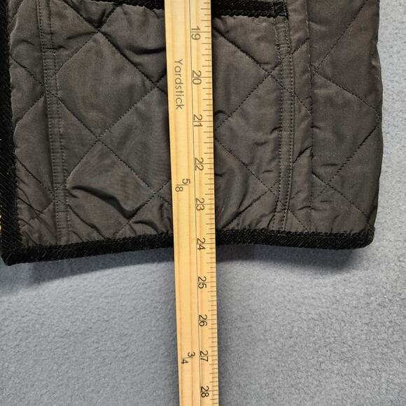 Ralph Lauren LRL Vest Women Large Black Hunting Shooting Corduroy Shoulder Patch - Picture 5 of 10